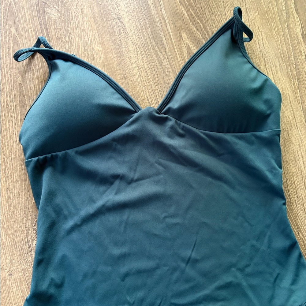 Garage Teal Active Plunge Top